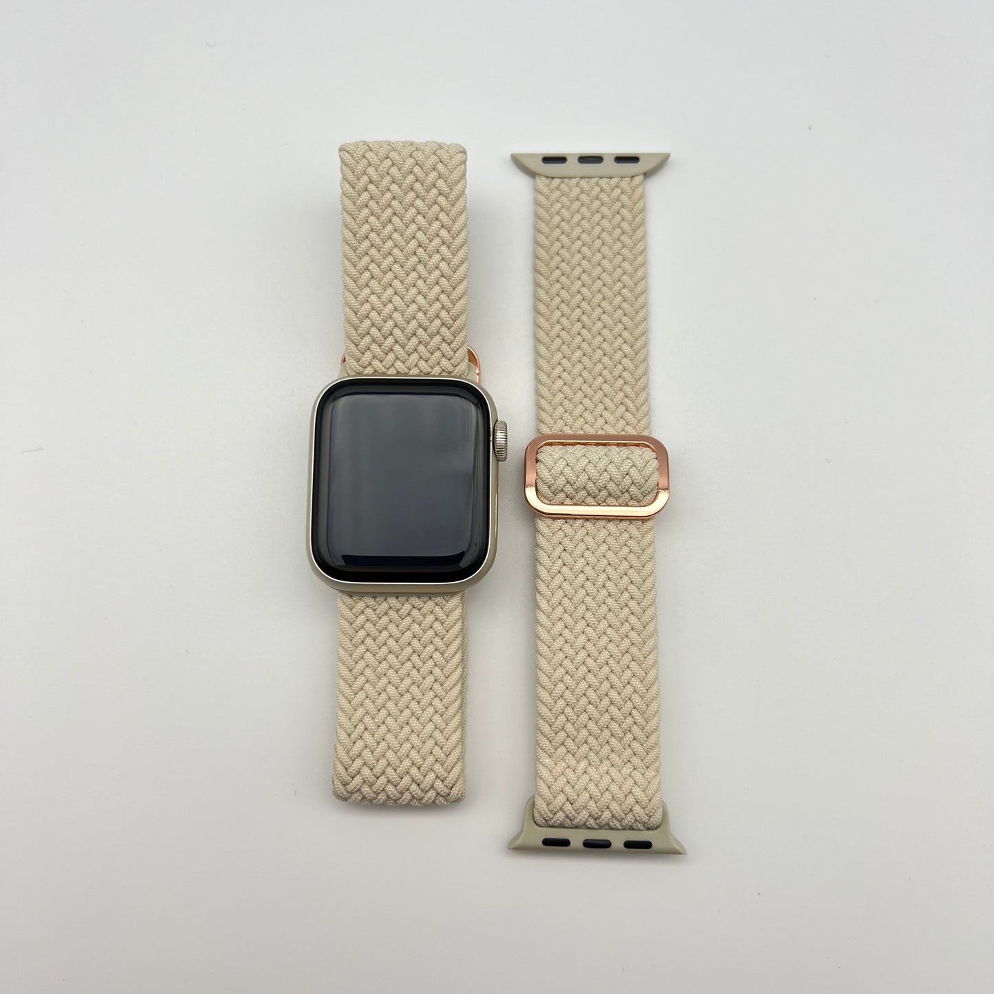 BRAIDED LOOP APPLE WATCH BAND - BEIGE (489 & 490)