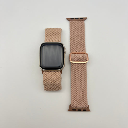 BRAIDED LOOP APPLE WATCH BAND - ROSE PINK (487 & 488)